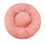 Plush Round Machine-Washable Calming Pet Bed for Dogs & Cats | Soft Long Plush Warm Sleeping Cushion