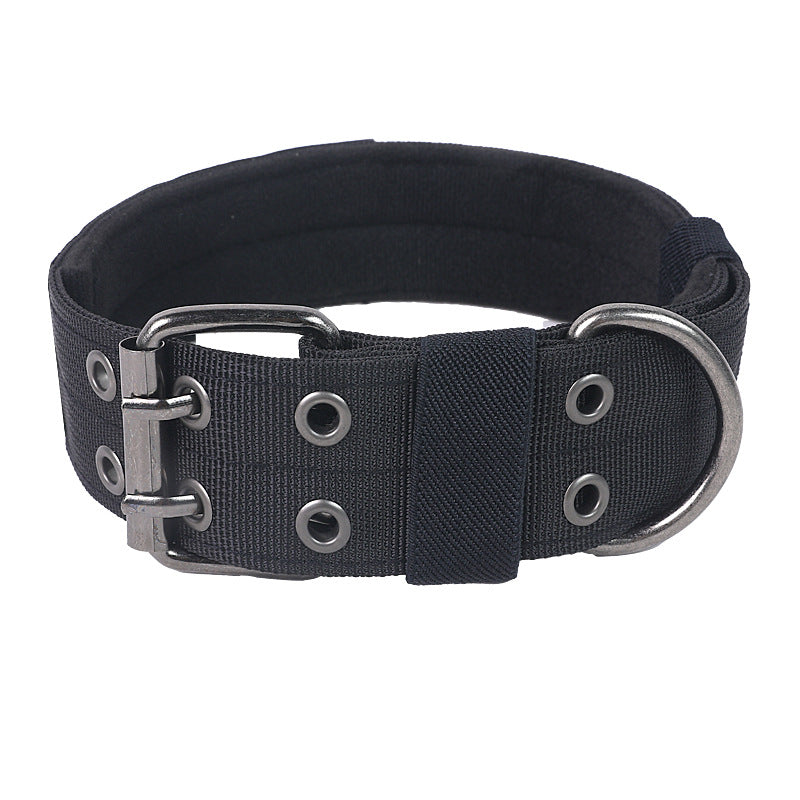 Heavy Duty Tactical Dog Collar & Leash Set for Large Dogs - Adjustable Nylon Military Training Collar with Secure Buckle