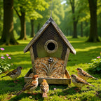 Decorative Bronze Metal Bird Feeder for Garden & Patio  – Weather-Resistant Hanging Hummingbird Feeder for Outdoor Bird Watching