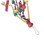 Parrot Chew Toy with Wooden Blocks & Cotton Rope – Hanging Bird Cage Enrichment Toy for Parrots, Cockatiels, Lovebirds & Small Birds