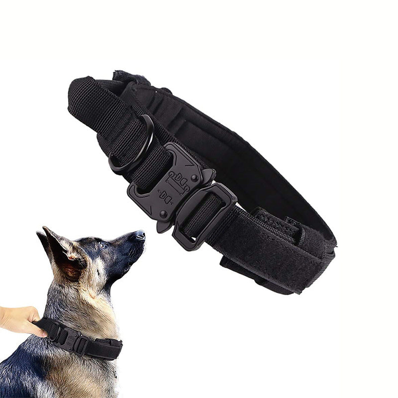Heavy Duty Tactical Dog Collar & Leash Set for Large Dogs - Adjustable Nylon Military Training Collar with Secure Buckle