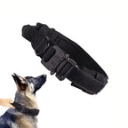 Heavy Duty Tactical Dog Collar & Leash Set for Large Dogs - Adjustable Nylon Military Training Collar with Secure Buckle