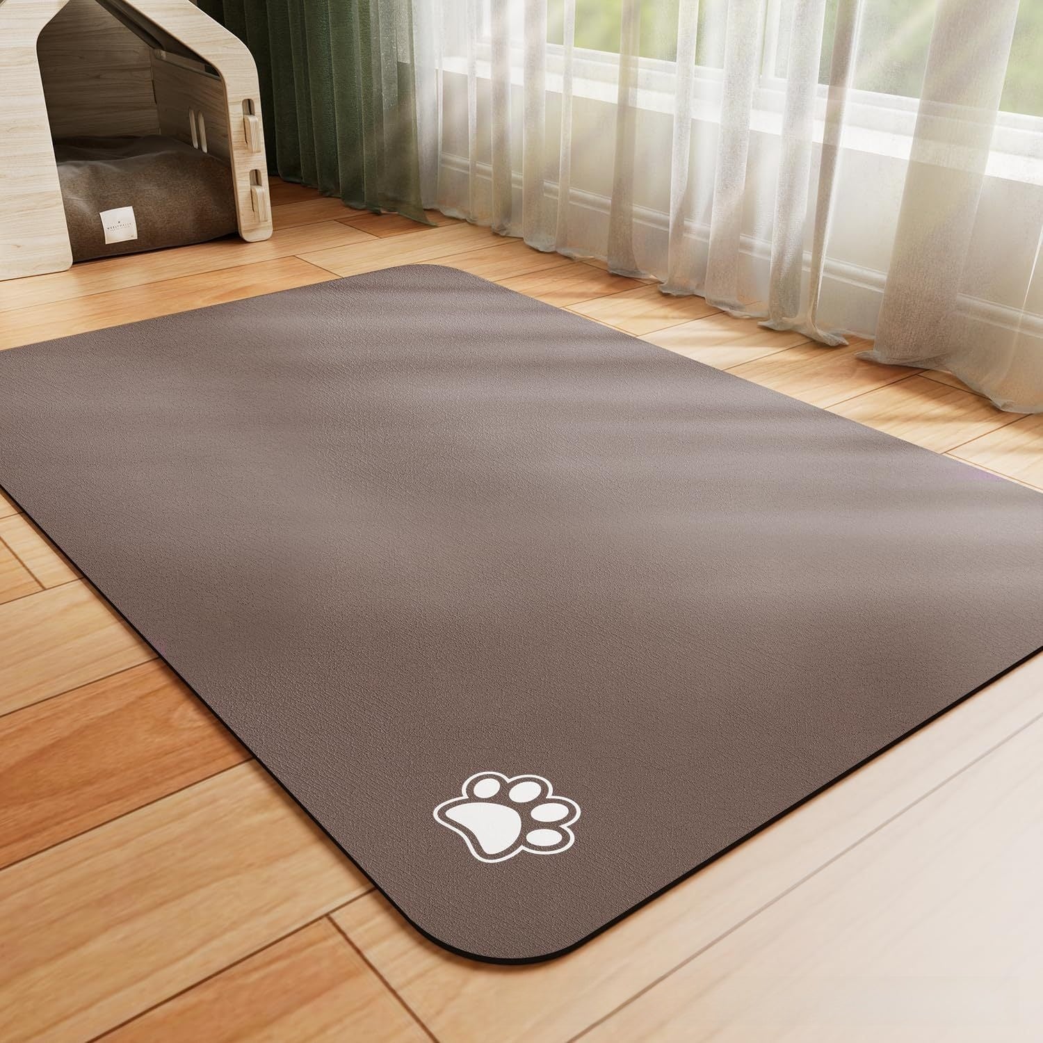 Absorbent Waterproof Dog Feeding Mat – Non-Slip Quick-Dry Pet Food & Water Bowl Mat for Mess-Free Floors