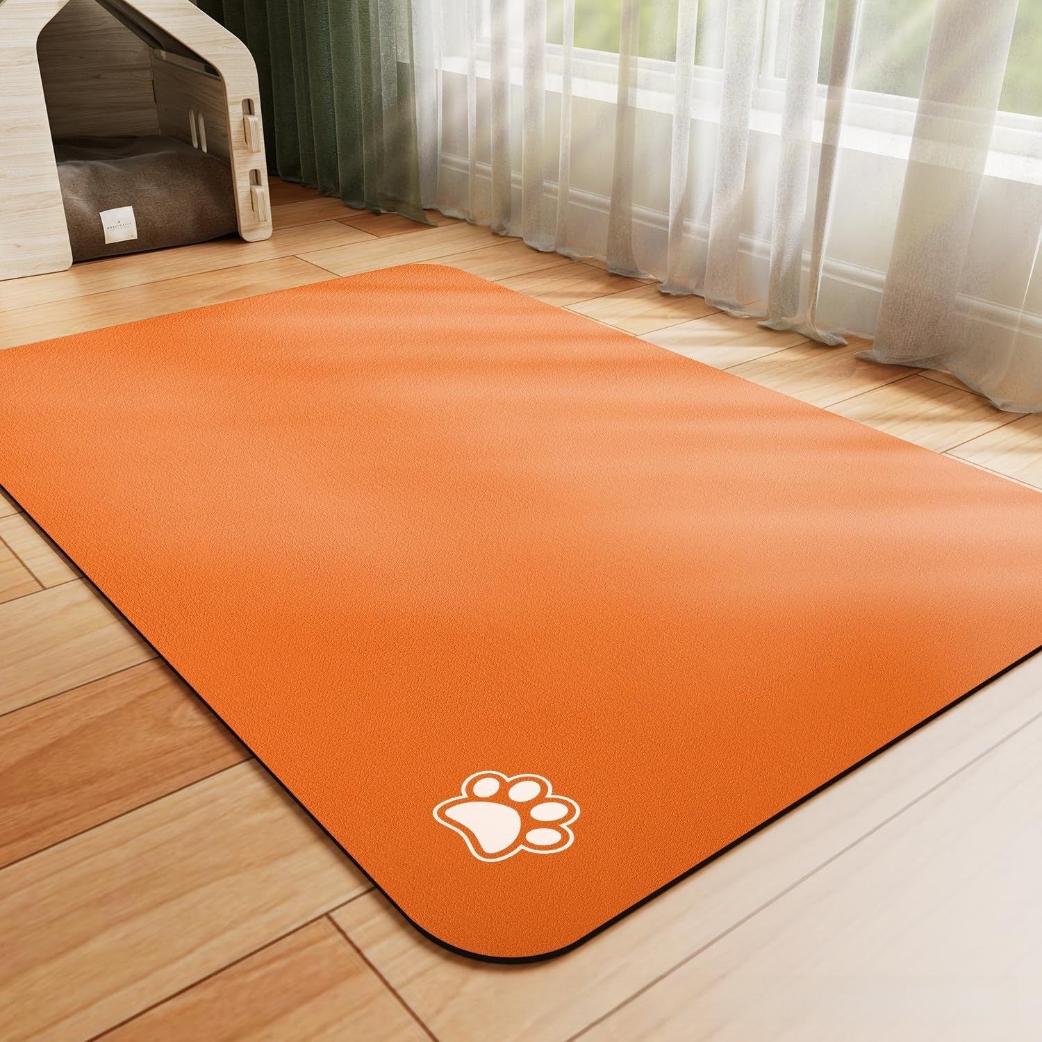 Absorbent Waterproof Dog Feeding Mat – Non-Slip Quick-Dry Pet Food & Water Bowl Mat for Mess-Free Floors
