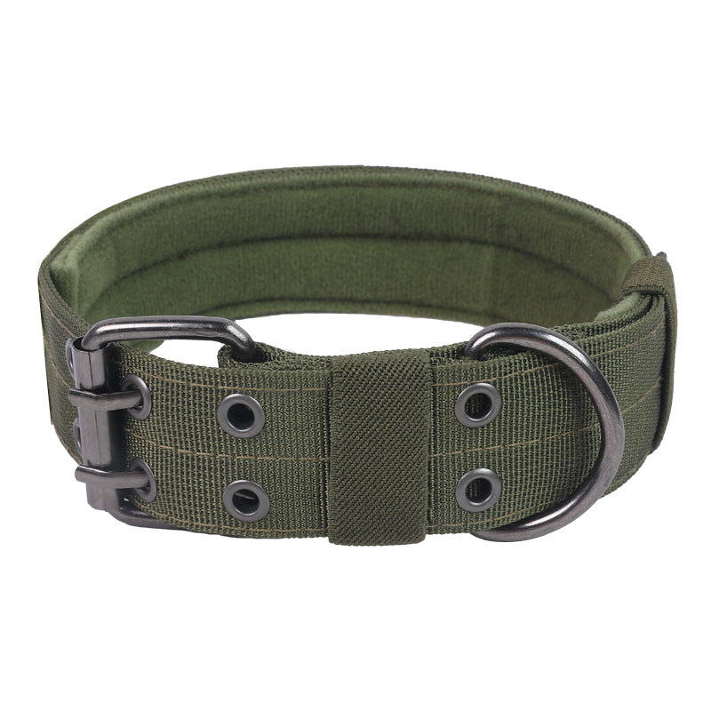 Heavy Duty Tactical Dog Collar & Leash Set for Large Dogs - Adjustable Nylon Military Training Collar with Secure Buckle