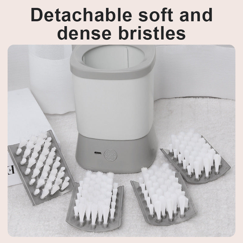 Automatic Electric Pet Paw Cleaner Cup – Rechargeable USB Dog & Cat Paw Washer with Soft Silicone Bristles for Muddy Paws