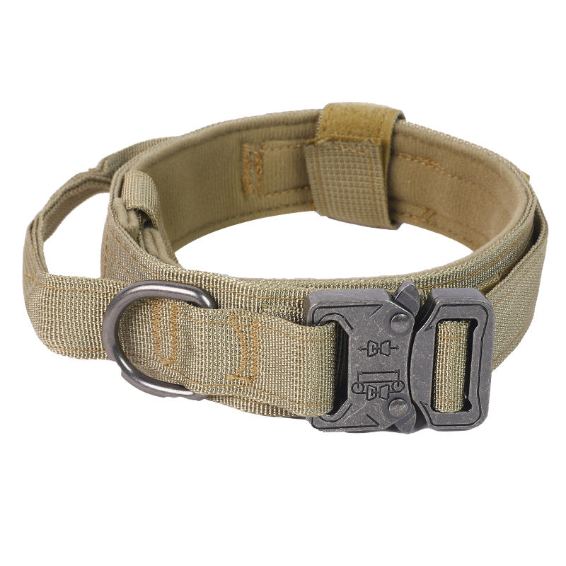 Heavy Duty Tactical Dog Collar & Leash Set for Large Dogs - Adjustable Nylon Military Training Collar with Secure Buckle