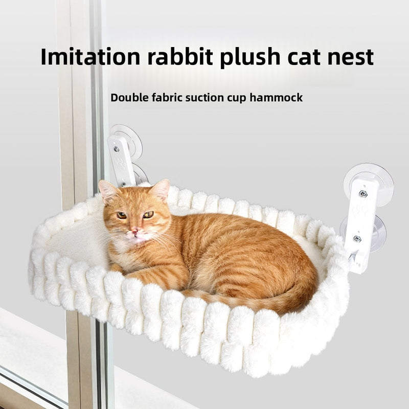 Foldable Double-Sided Cat Hammock with Suction Cups