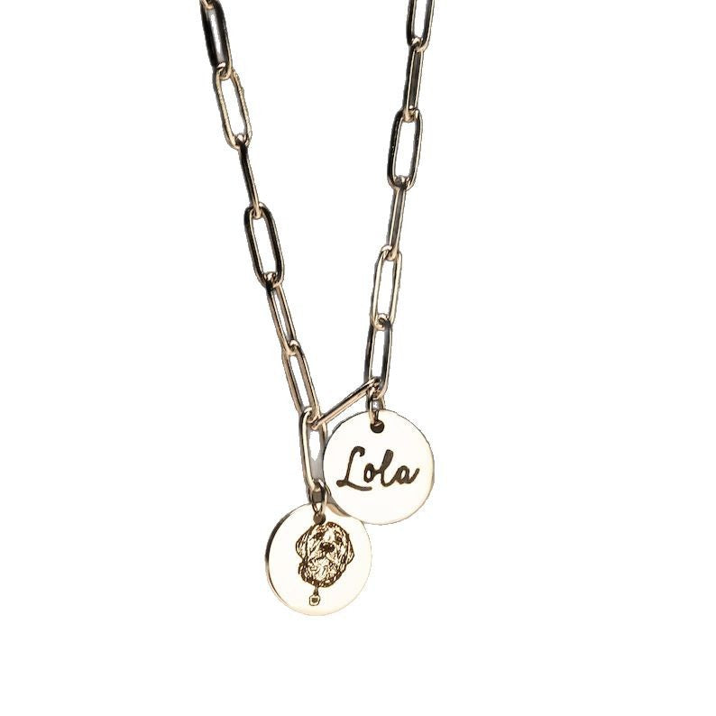 Custom Pet Photo Engraved Necklace
