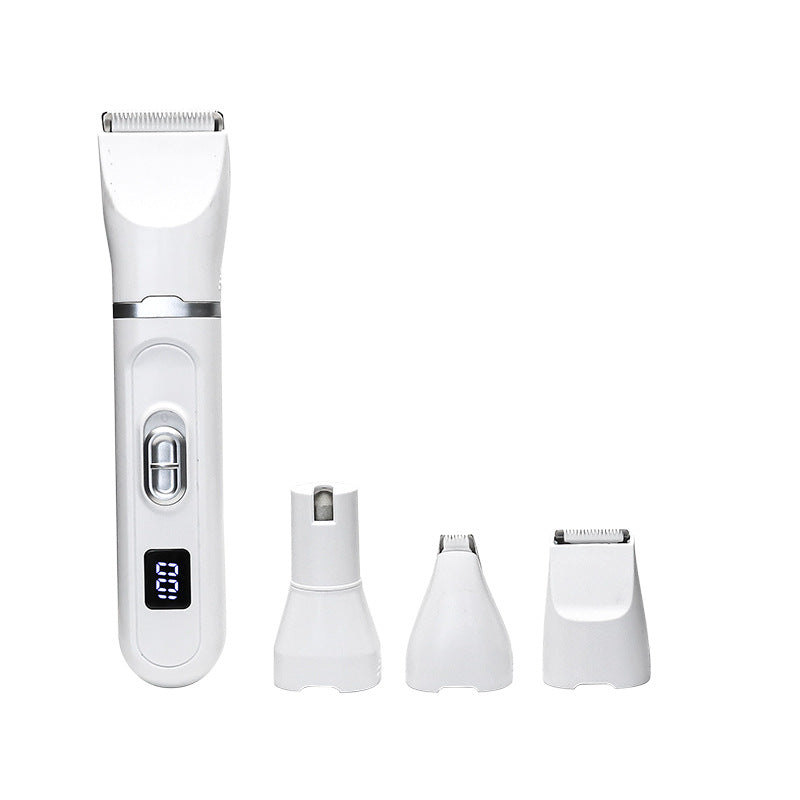 4-in-1 Pet Grooming Clipper & Nail Grinder – USB Rechargeable Dog and Cat Grooming Kit with Digital Display