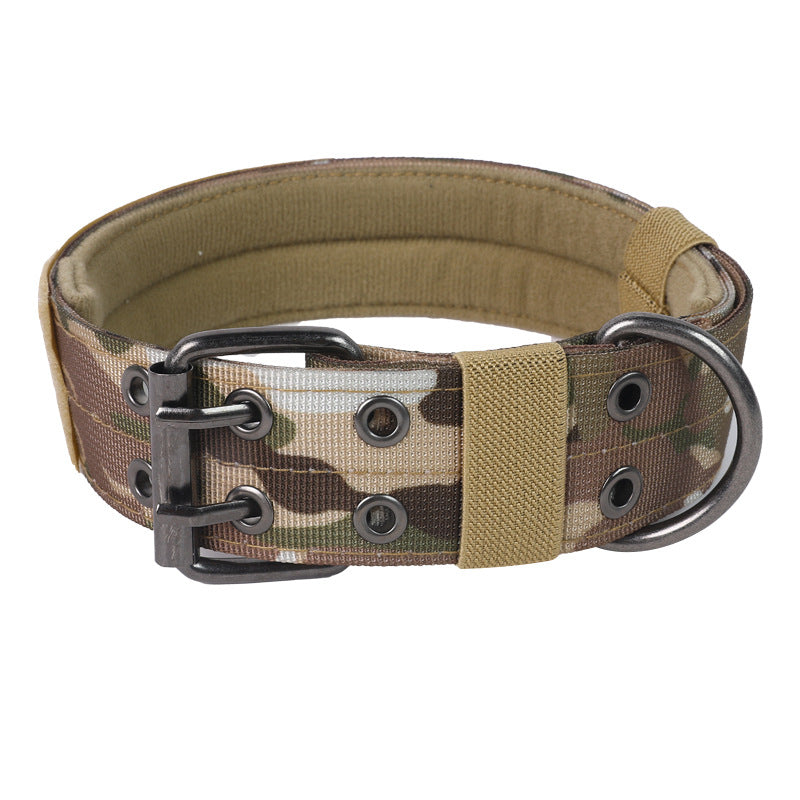 Heavy Duty Tactical Dog Collar & Leash Set for Large Dogs - Adjustable Nylon Military Training Collar with Secure Buckle