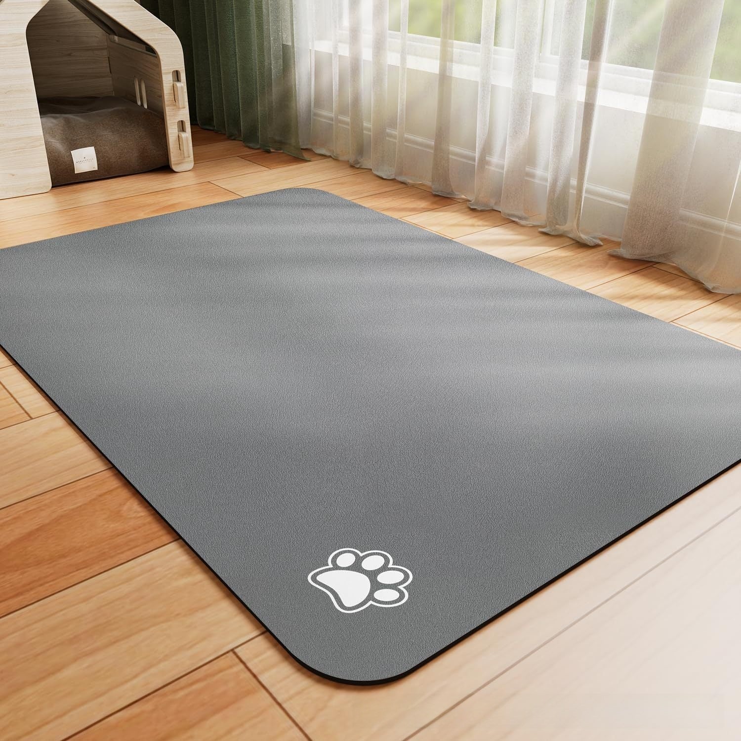Absorbent Waterproof Dog Feeding Mat – Non-Slip Quick-Dry Pet Food & Water Bowl Mat for Mess-Free Floors