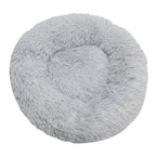 Plush Round Machine-Washable Calming Pet Bed for Dogs & Cats | Soft Long Plush Warm Sleeping Cushion