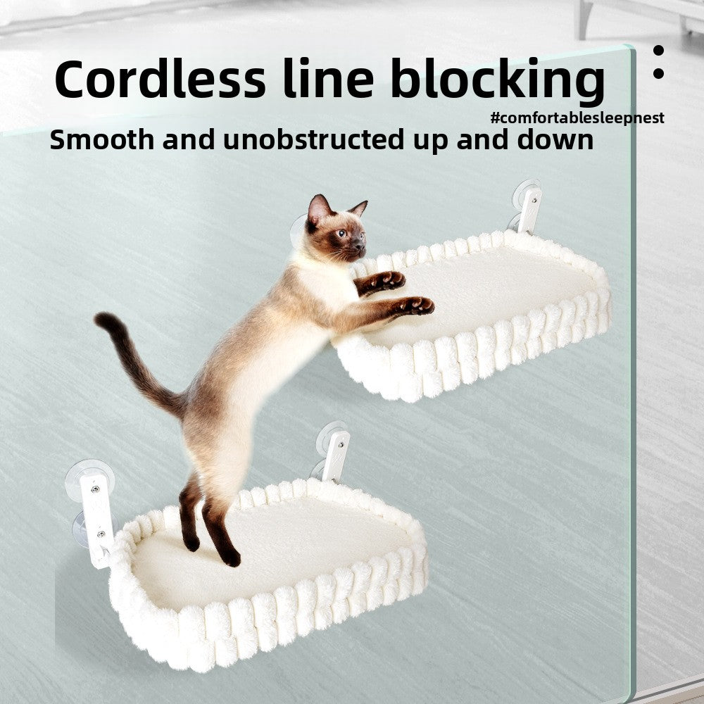 Foldable Double-Sided Cat Hammock with Suction Cups