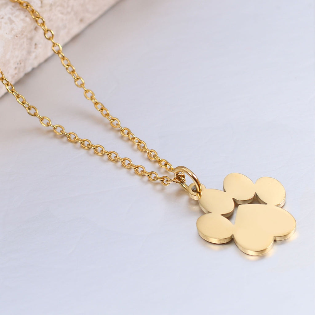 Minimalist Cat & Dog Claw Pendant Necklace – Stainless Steel Pet Paw Jewelry for Men & Women (Gold, Silver, Black, Rose Gold)