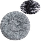 Plush Round Machine-Washable Calming Pet Bed for Dogs & Cats | Soft Long Plush Warm Sleeping Cushion