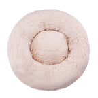 Plush Round Machine-Washable Calming Pet Bed for Dogs & Cats | Soft Long Plush Warm Sleeping Cushion