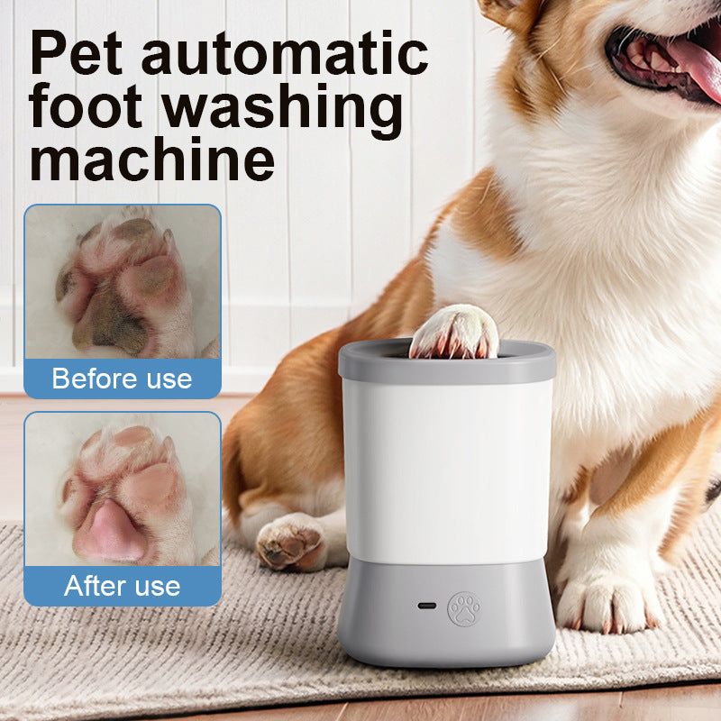 Automatic Electric Pet Paw Cleaner Cup – Rechargeable USB Dog & Cat Paw Washer with Soft Silicone Bristles for Muddy Paws