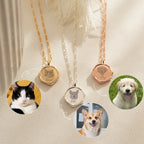 Custom Pet Memorial Necklace – Personalized Pet Photo & Name Engraved Stainless Steel Keepsake Pendant