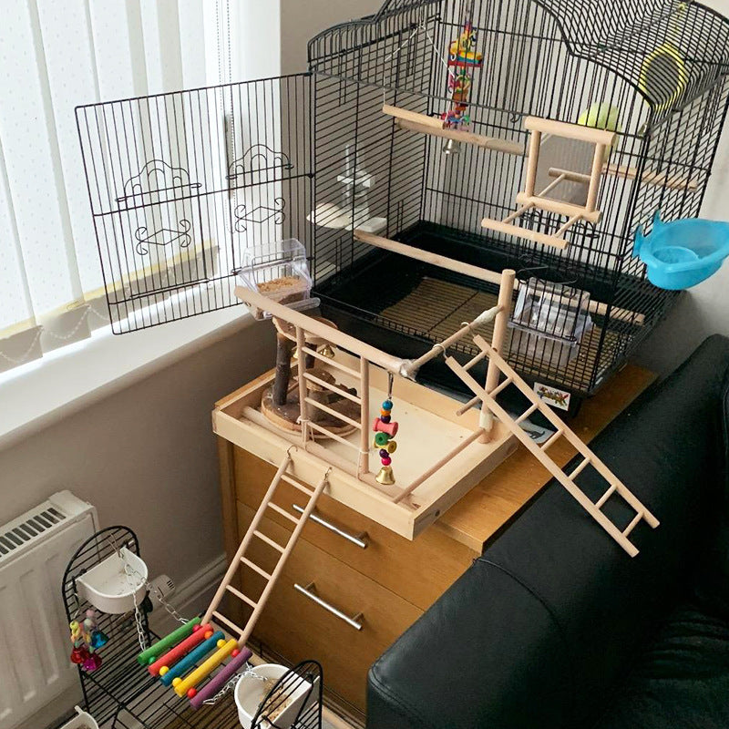 Wooden Bird Cage Climbing Ladder
