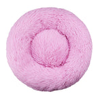 Plush Round Machine-Washable Calming Pet Bed for Dogs & Cats | Soft Long Plush Warm Sleeping Cushion