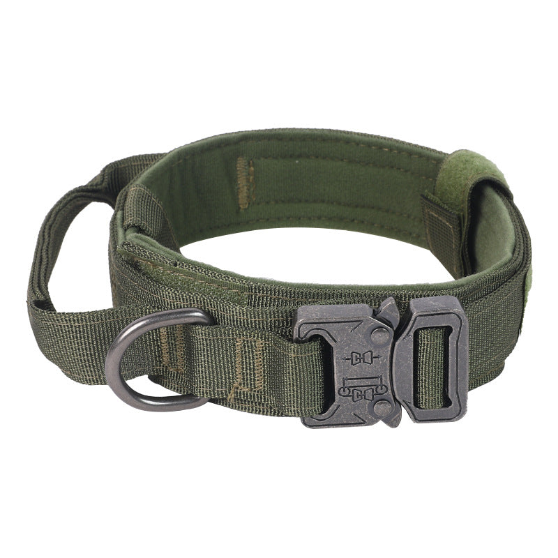 Heavy Duty Tactical Dog Collar & Leash Set for Large Dogs - Adjustable Nylon Military Training Collar with Secure Buckle