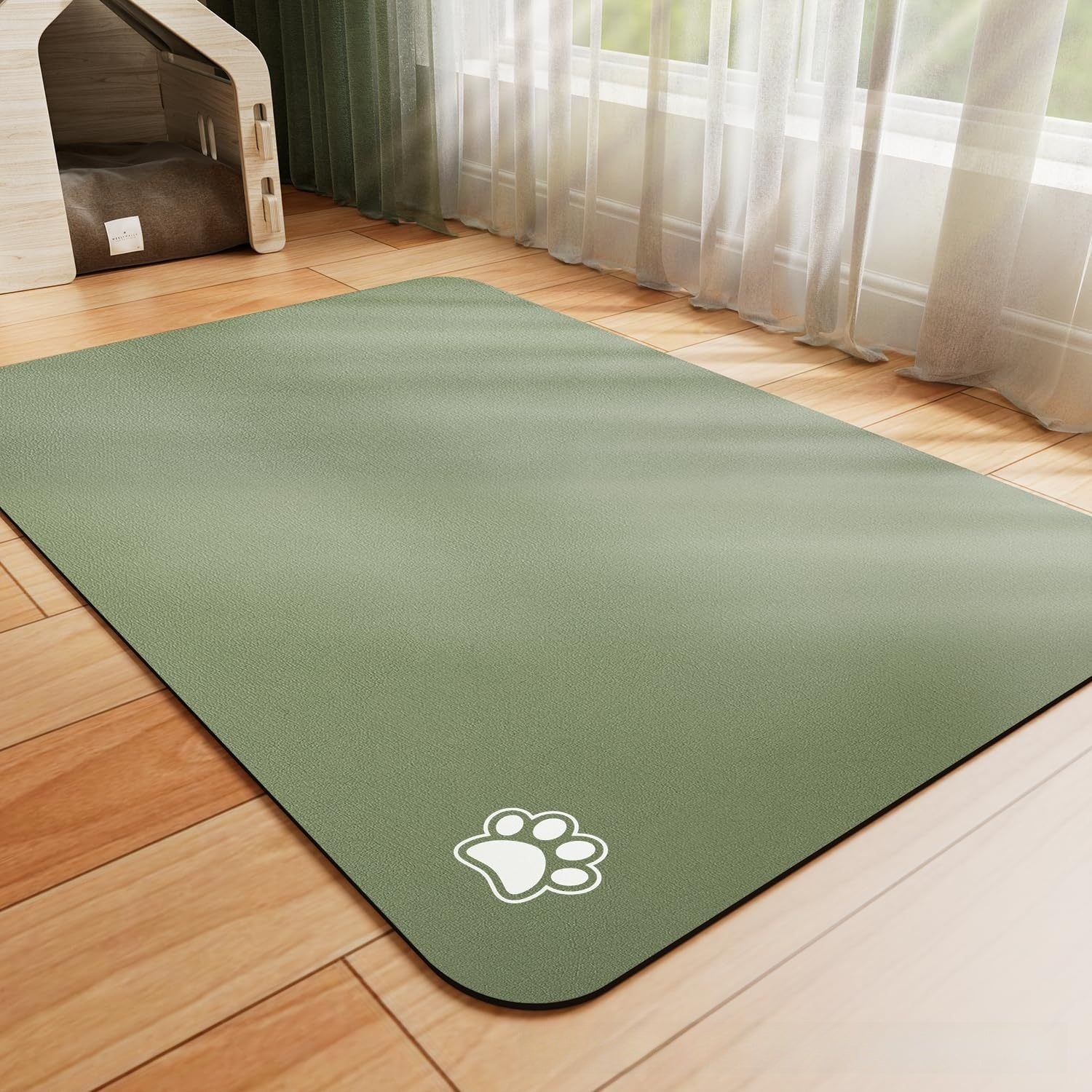 Absorbent Waterproof Dog Feeding Mat – Non-Slip Quick-Dry Pet Food & Water Bowl Mat for Mess-Free Floors