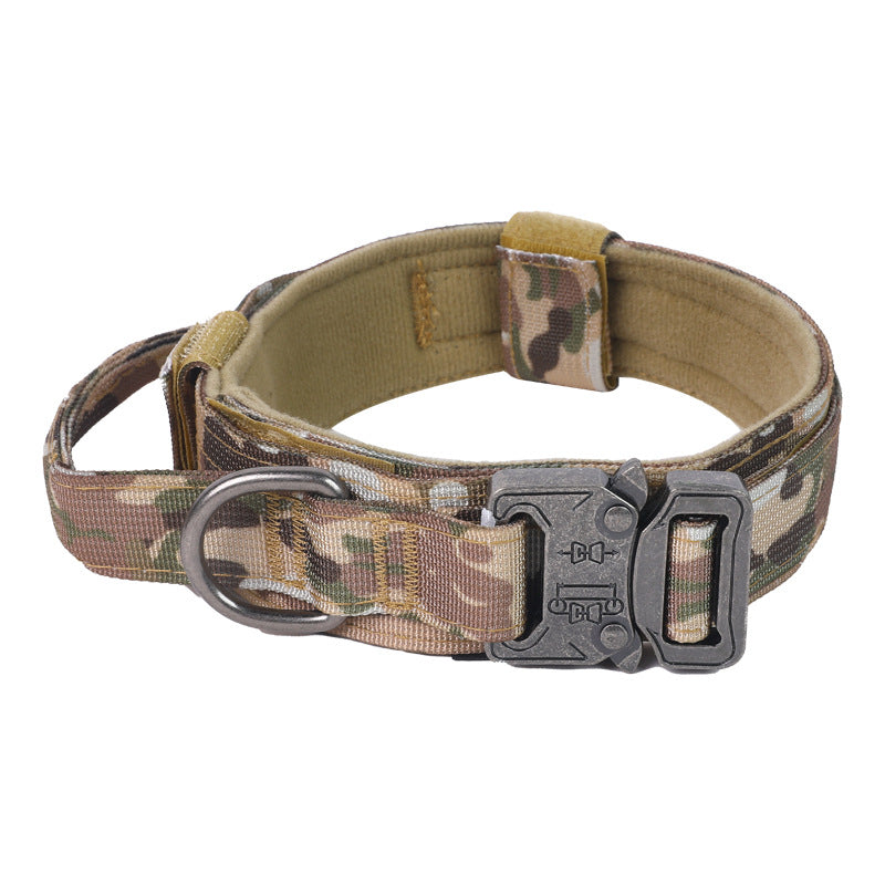 Heavy Duty Tactical Dog Collar & Leash Set for Large Dogs - Adjustable Nylon Military Training Collar with Secure Buckle