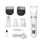 4-in-1 Pet Grooming Clipper & Nail Grinder – USB Rechargeable Dog and Cat Grooming Kit with Digital Display