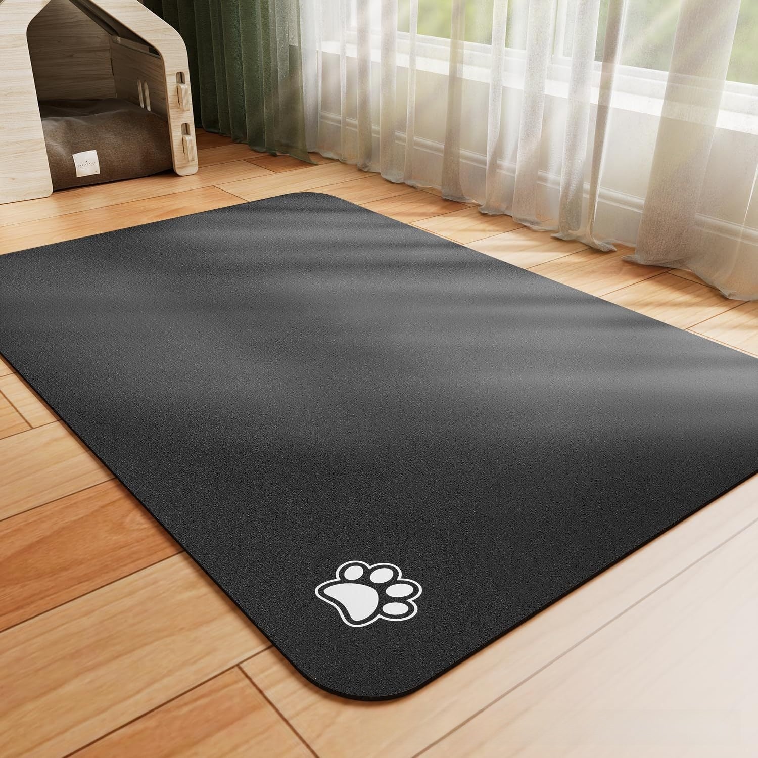 Absorbent Waterproof Dog Feeding Mat – Non-Slip Quick-Dry Pet Food & Water Bowl Mat for Mess-Free Floors