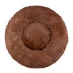 Plush Round Machine-Washable Calming Pet Bed for Dogs & Cats | Soft Long Plush Warm Sleeping Cushion
