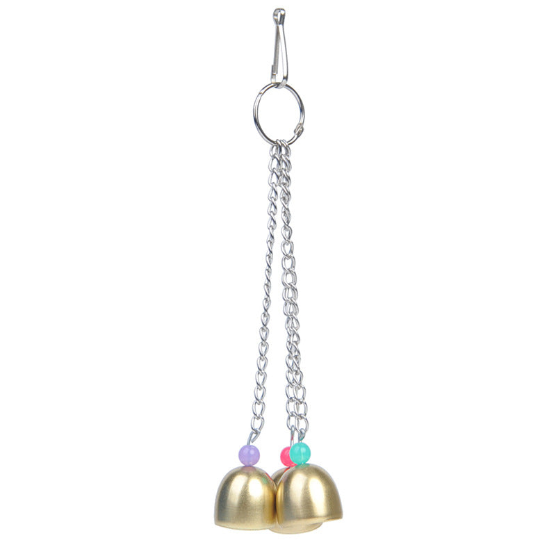 Colorful Parrot Bell Toy with Hanging Chain