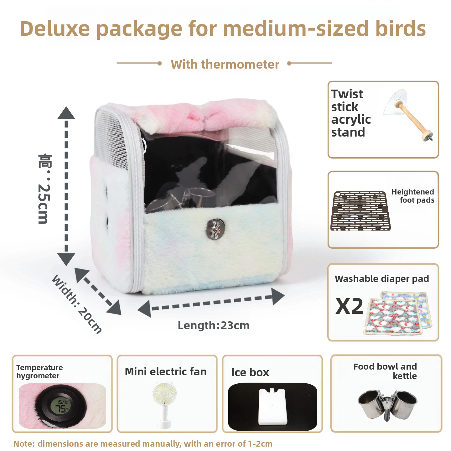 Transparent Pet Travel Backpack with Thermometer