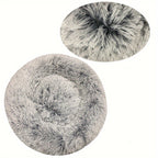 Plush Round Machine-Washable Calming Pet Bed for Dogs & Cats | Soft Long Plush Warm Sleeping Cushion