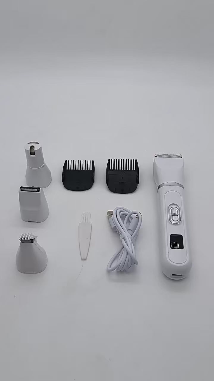 4-in-1 Pet Grooming Clipper & Nail Grinder – USB Rechargeable Dog and Cat Grooming Kit with Digital Display